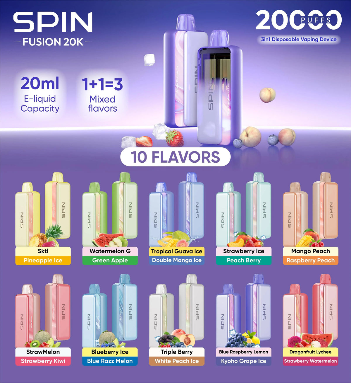 Spin Fusion 20K Disposable Vape